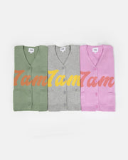 7AM - Boxy Cotton Cardigan Mother & Baby Heather Grey 6 - 12M