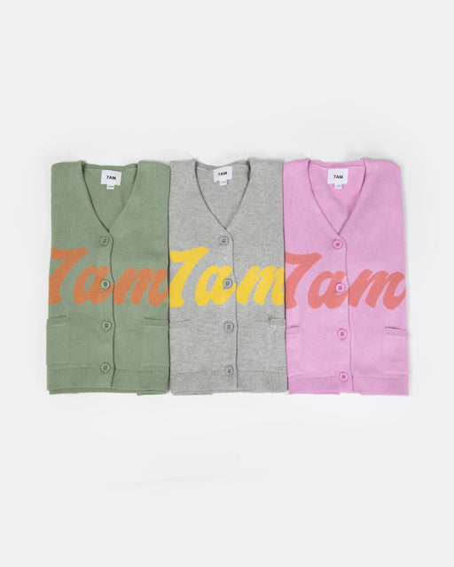 7AM - Boxy Cotton Cardigan Mother & Baby Heather Grey 6 - 12M