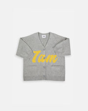 7AM - Boxy Cotton Cardigan Mother & Baby Heather Grey 6 - 12M