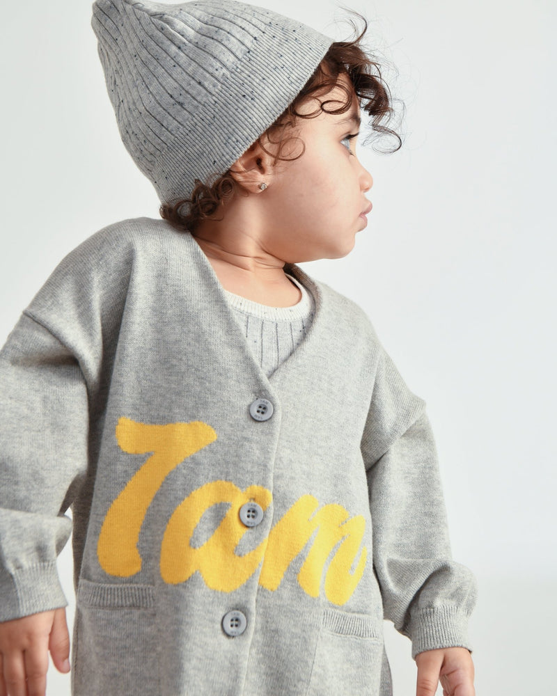 7AM - Boxy Cotton Cardigan Mother & Baby Heather Grey 6 - 12M