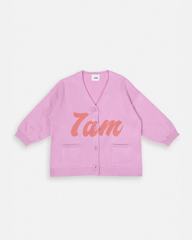7AM - Boxy Cotton Cardigan Mother & Baby Pink 6 - 12M