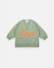 7AM - Boxy Cotton Cardigan Mother & Baby Sage 6 - 12M
