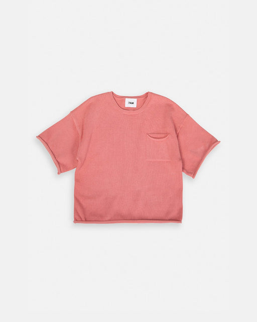 7AM - Boxy Cotton Tee Pocket Mother & Baby Coral 3 - 4T