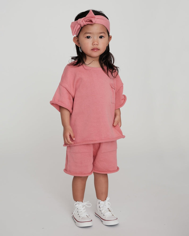 7AM - Boxy Cotton Tee Pocket Mother & Baby Sage 3 - 4T
