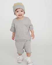 7AM - Boxy Cotton Tee Pocket Mother & Baby Sage 3 - 4T