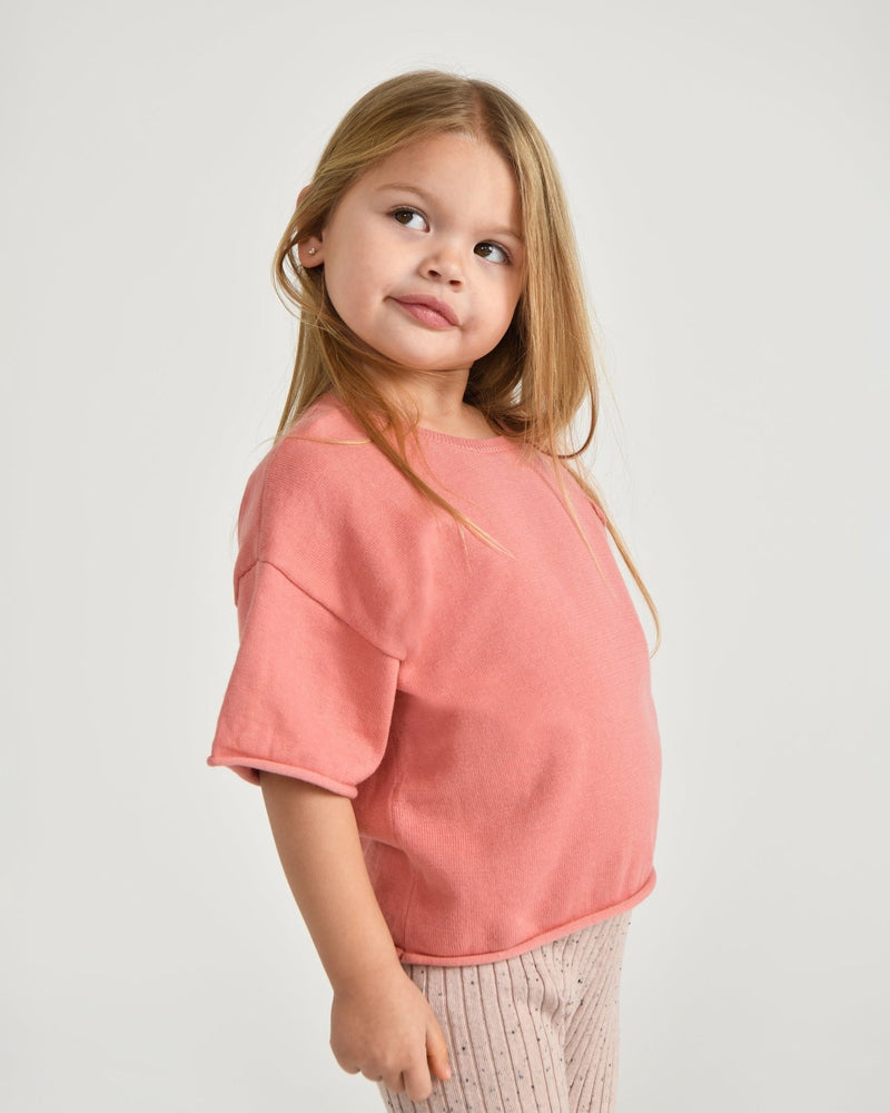 7AM - Boxy Cotton Tee Pocket Mother & Baby Sage 3 - 4T