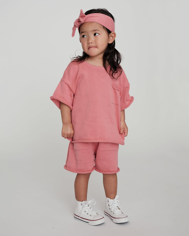 7AM - Boxy Cotton Tee Pocket Mother & Baby Sage 3 - 4T