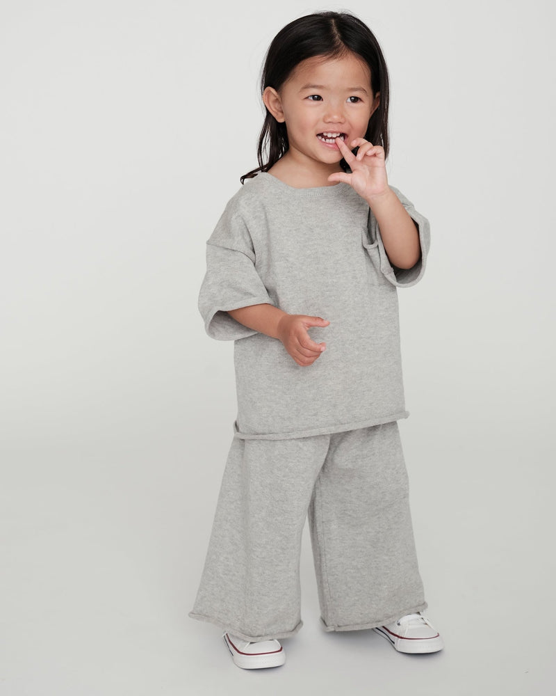 7AM - Boxy Cotton Tee Pocket Mother & Baby Sage 3 - 4T