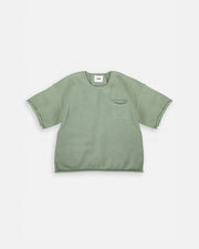 7AM - Boxy Cotton Tee Pocket Mother & Baby Sage 3 - 4T