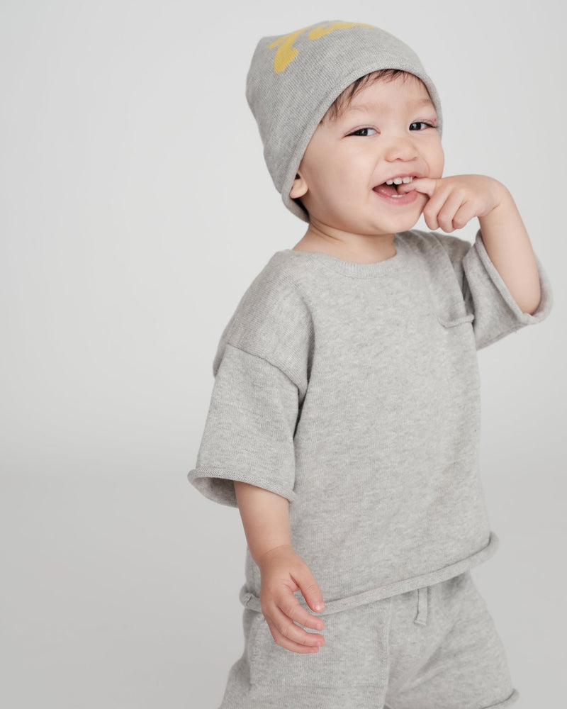 7AM - Boxy Cotton Tee Pocket Mother & Baby Sage 3 - 4T