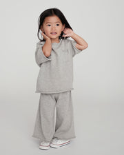 7AM - Boxy Cotton Wide Pants Mother & Baby Heather Grey 18 - 24M