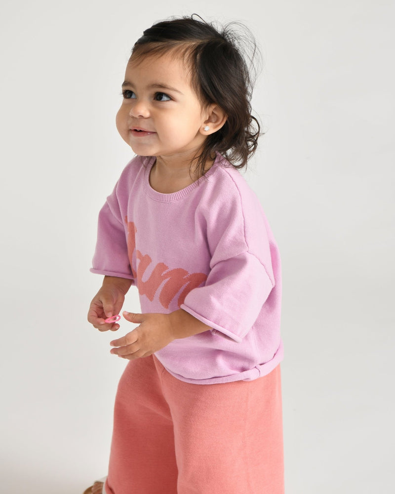 7AM - Boxy Cotton Wide Pants Mother & Baby Heather Grey 18 - 24M