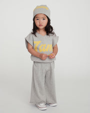 7AM - Boxy Cotton Wide Pants Mother & Baby Heather Grey 18 - 24M