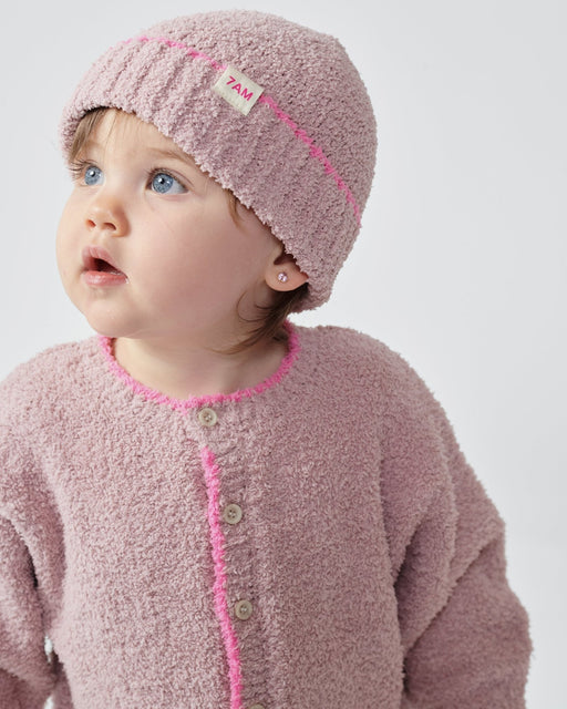 7AM - Boxy Long Sleeved Jumpsuit - Fuzzy Mother & Baby Ash Rose 2 - 3T