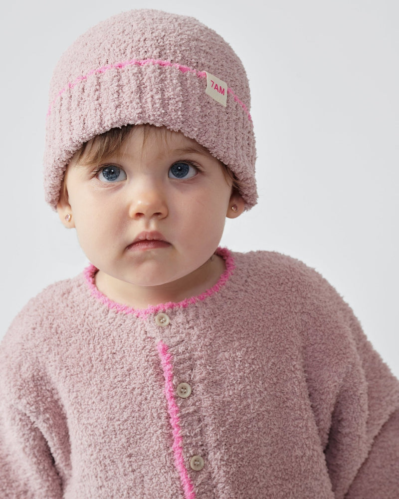 7AM - Boxy Long Sleeved Jumpsuit - Fuzzy Mother & Baby Ash Rose 2 - 3T