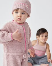 7AM - Boxy Long Sleeved Jumpsuit - Fuzzy Mother & Baby Ash Rose 2 - 3T