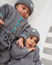 7AM - Boxy Long Sleeved Jumpsuit - Fuzzy Mother & Baby Gris 1 - 2T