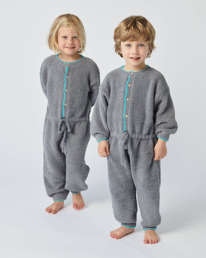 7AM - Boxy Long Sleeved Jumpsuit - Fuzzy Mother & Baby Gris 1 - 2T