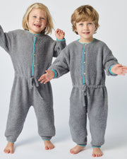 7AM - Boxy Long Sleeved Jumpsuit - Fuzzy Mother & Baby Gris 1 - 2T