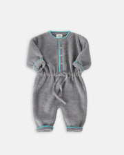 7AM - Boxy Long Sleeved Jumpsuit - Fuzzy Mother & Baby Gris 1 - 2T