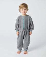 7AM - Boxy Long Sleeved Jumpsuit - Fuzzy Mother & Baby Gris 1 - 2T