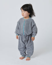 7AM - Boxy Long Sleeved Jumpsuit - Fuzzy Mother & Baby Gris 1 - 2T