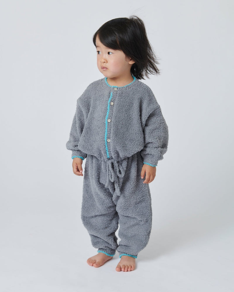 7AM - Boxy Long Sleeved Jumpsuit - Fuzzy Mother & Baby Gris 1 - 2T