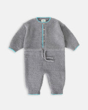 7AM - Boxy Long Sleeved Jumpsuit - Fuzzy Mother & Baby Gris 2 - 3T