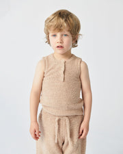 7AM - Boxy Lounge Pants - Fuzzy Mother & Baby Black Melange 1 - 3M