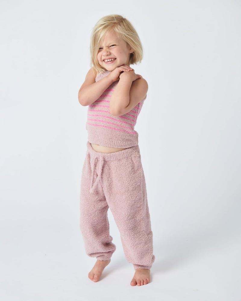 7AM - Boxy Lounge Pants - Fuzzy Mother & Baby Black Melange 1 - 3M
