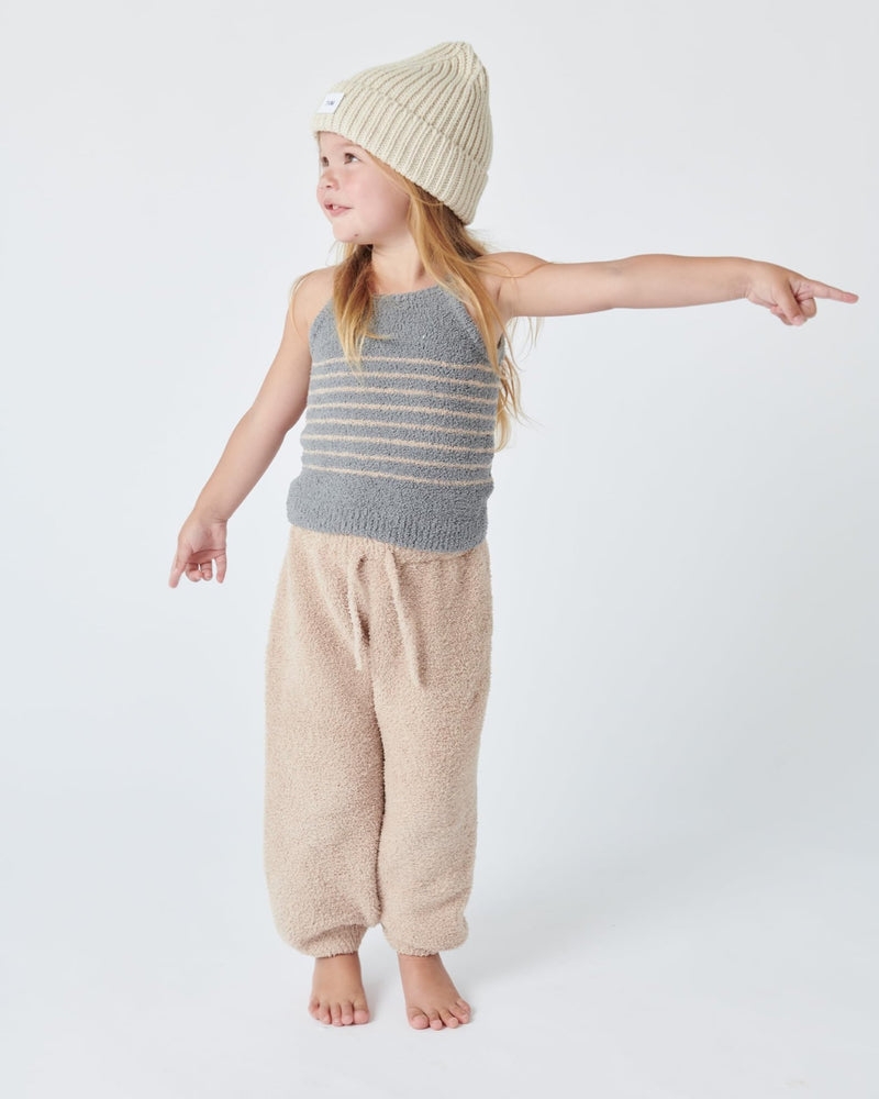 7AM - Boxy Lounge Pants - Fuzzy Mother & Baby Black Melange 1 - 3M