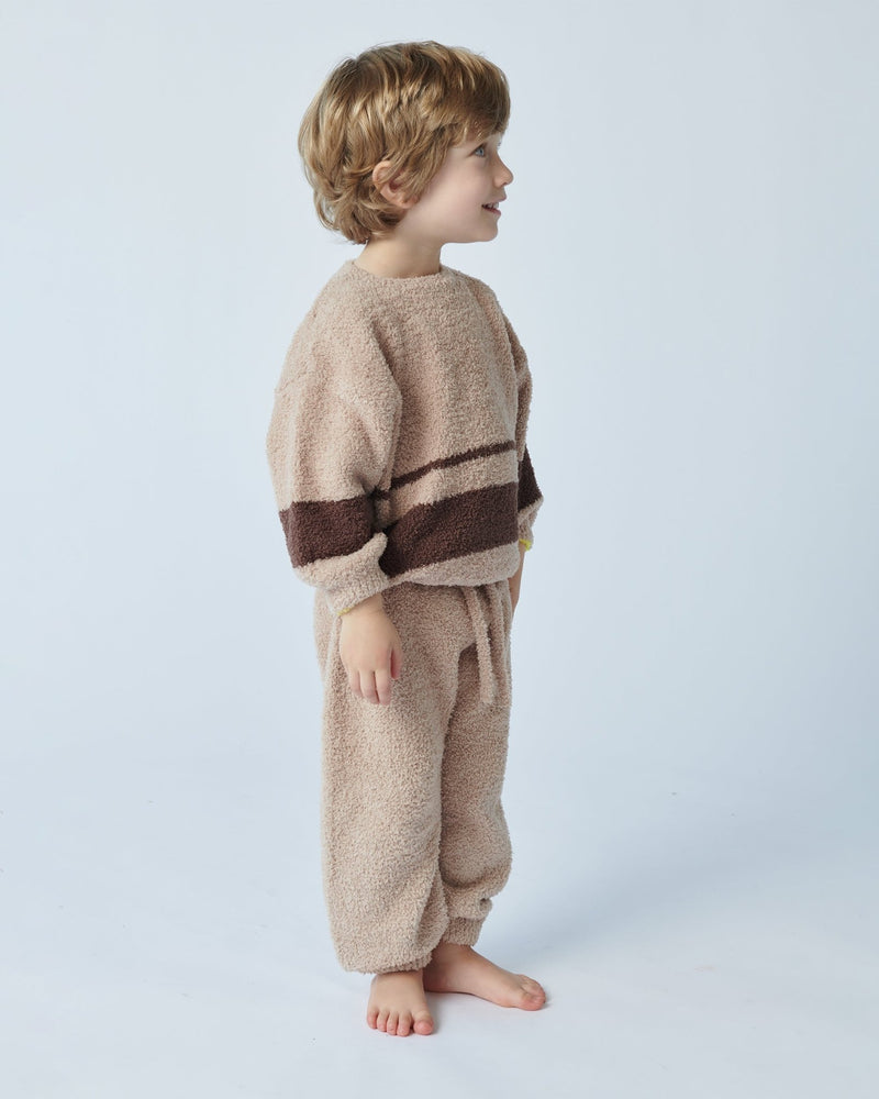 7AM - Boxy Lounge Pants - Fuzzy Mother & Baby Black Melange 1 - 3M
