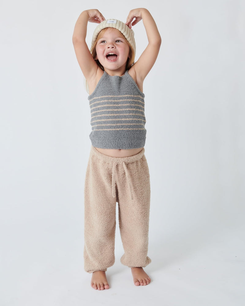 7AM - Boxy Lounge Pants - Fuzzy Mother & Baby Black Melange 1 - 3M