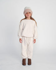 7AM - Boxy Lounge Pants - Fuzzy Mother & Baby Black Melange 1 - 3M