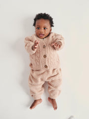 7AM - Boxy Lounge Pants - Fuzzy Mother & Baby Black Melange 1 - 3M