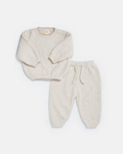 7AM - Boxy Lounge Pants - Fuzzy Mother & Baby Black Melange 1 - 3M