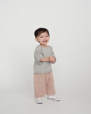 7AM - Boxy Lounge Pants - Fuzzy Mother & Baby Black Melange 1 - 3M