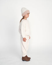 7AM - Boxy Lounge Pants - Fuzzy Mother & Baby Black Melange 1 - 3M