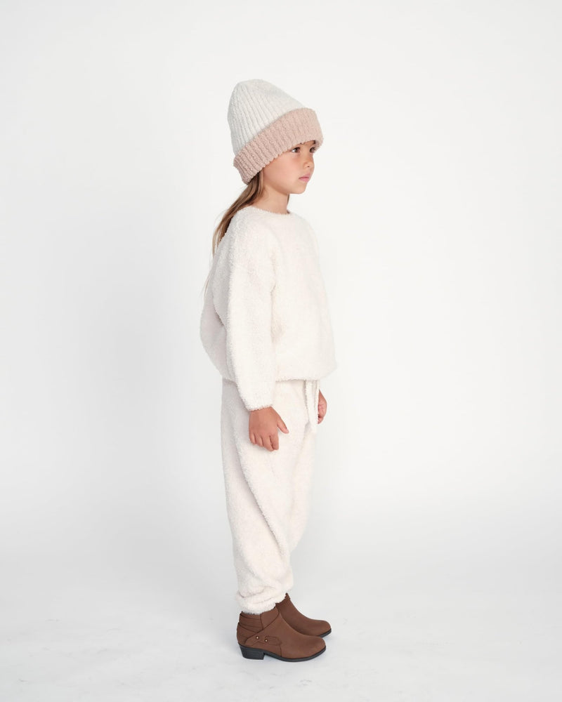 7AM - Boxy Lounge Pants - Fuzzy Mother & Baby Black Melange 1 - 3M