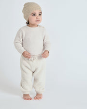7AM - Boxy Lounge Pants - Fuzzy Mother & Baby Black Melange 1 - 3M