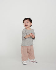 7AM - Boxy Lounge Pants - Fuzzy Mother & Baby Black Melange 1 - 3M