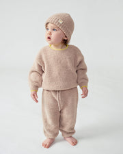 7AM - Boxy Lounge Pants - Fuzzy Mother & Baby Black Melange 1 - 3M