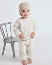 7AM - Boxy Lounge Pants - Fuzzy Mother & Baby Black Melange 1 - 3M