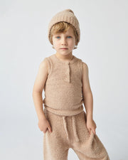 7AM - Boxy Lounge Pants - Fuzzy Mother & Baby Black Melange 1 - 3M