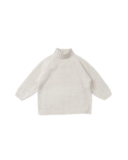 7AM - Boxy Mock Neck Sweater - Fuzzy Mother & Baby Black Melange 1 - 2T