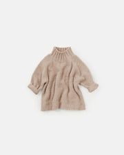 7AM - Boxy Mock Neck Sweater - Fuzzy Mother & Baby Ecru 1 - 2T