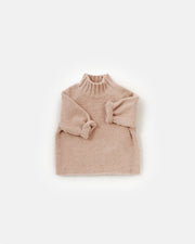 7AM - Boxy Mock Neck Sweater - Fuzzy Mother & Baby Ecru 1 - 2T