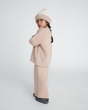 7AM - Boxy Mock Neck Sweater - Fuzzy Mother & Baby Ecru 1 - 2T