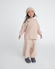 7AM - Boxy Mock Neck Sweater - Fuzzy Mother & Baby Ecru 1 - 2T