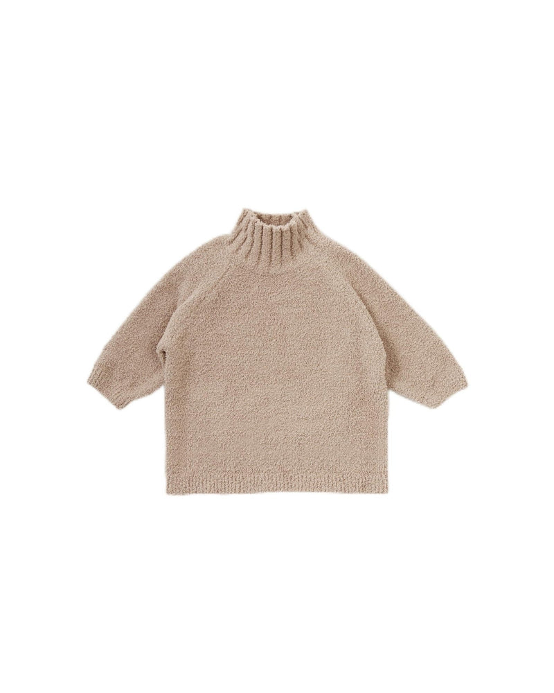 7AM - Boxy Mock Neck Sweater - Fuzzy Mother & Baby Pecan 1 - 2T